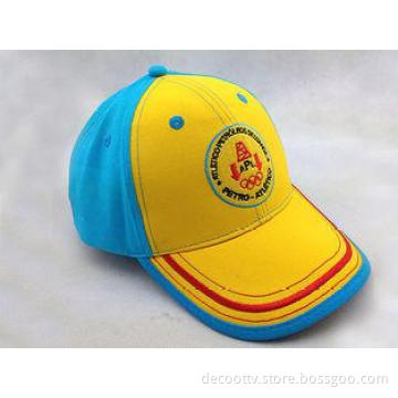Yellow Blue Canvas Cotton Baseball Cap Hats with Embroidery